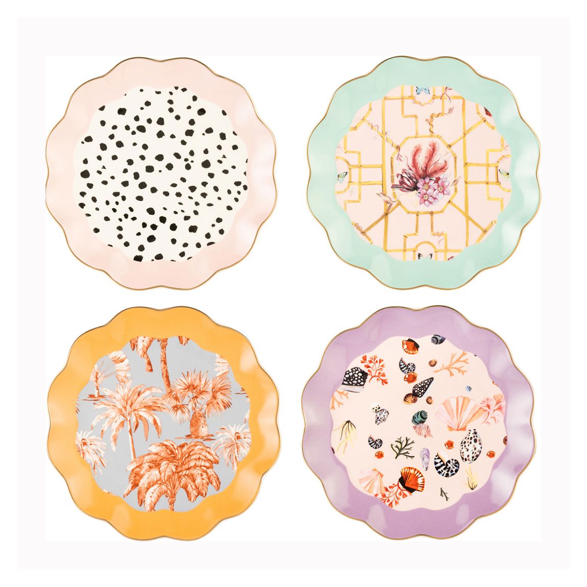 Set of 4 Scalloped Cake Plates main product photo