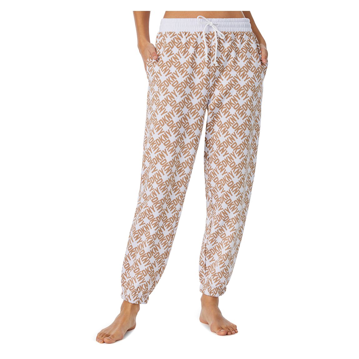 Beige Logo Printed Pajama Pants main product photo