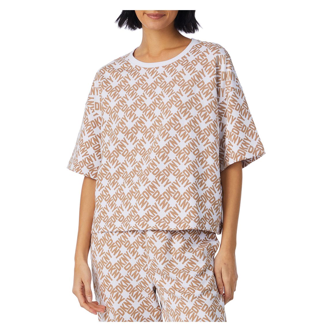 Beige DKNY Logo Pyjama T Shirt main product photo