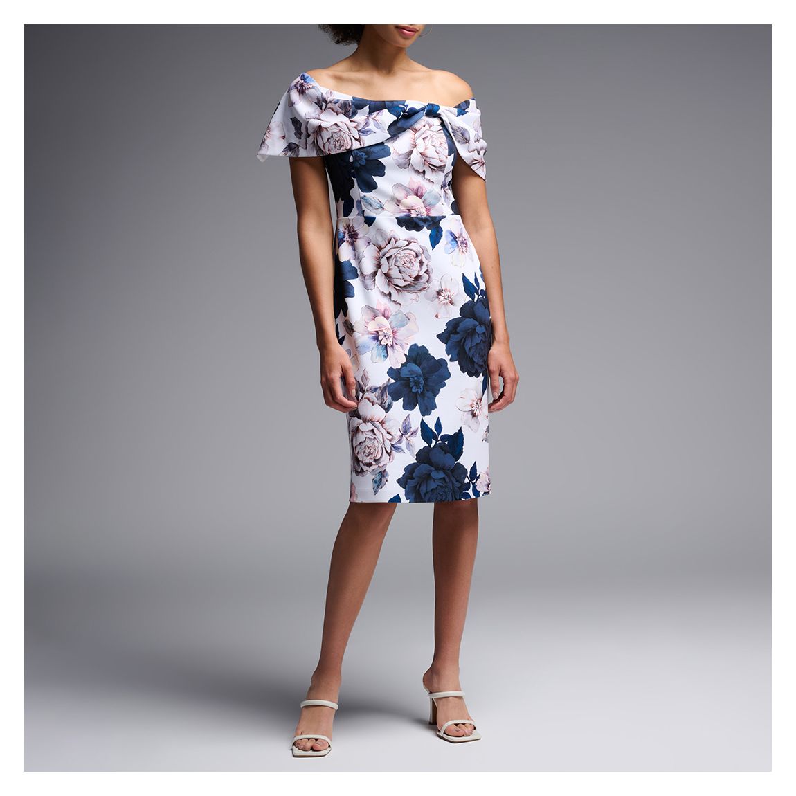 Multi Floral Off Shoulder Midi Dress main product photo