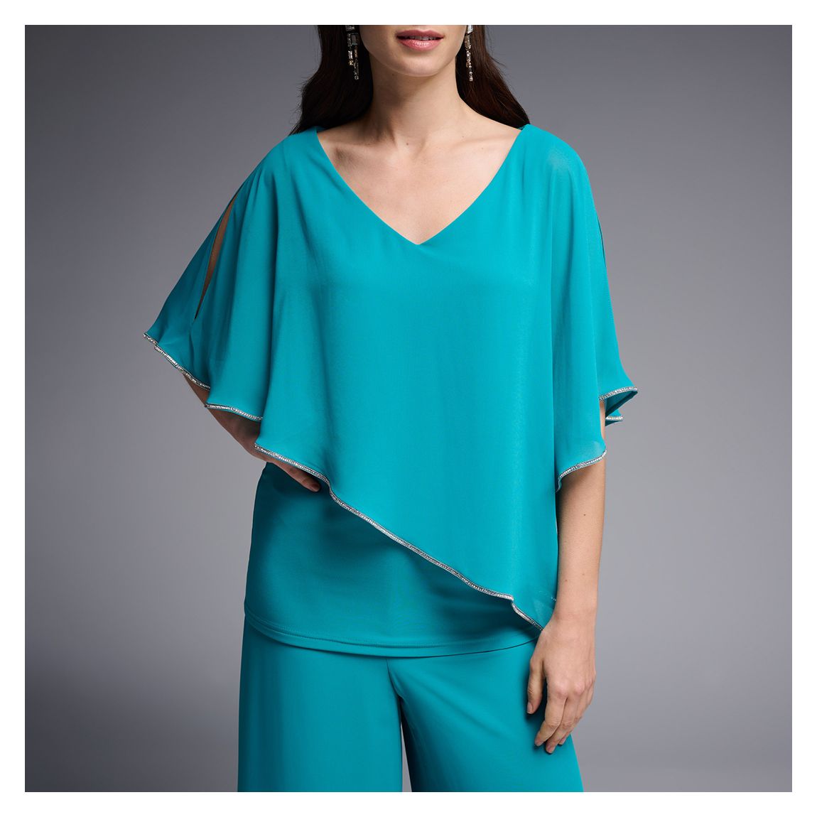 Blue Frill Cut Out Top main product photo