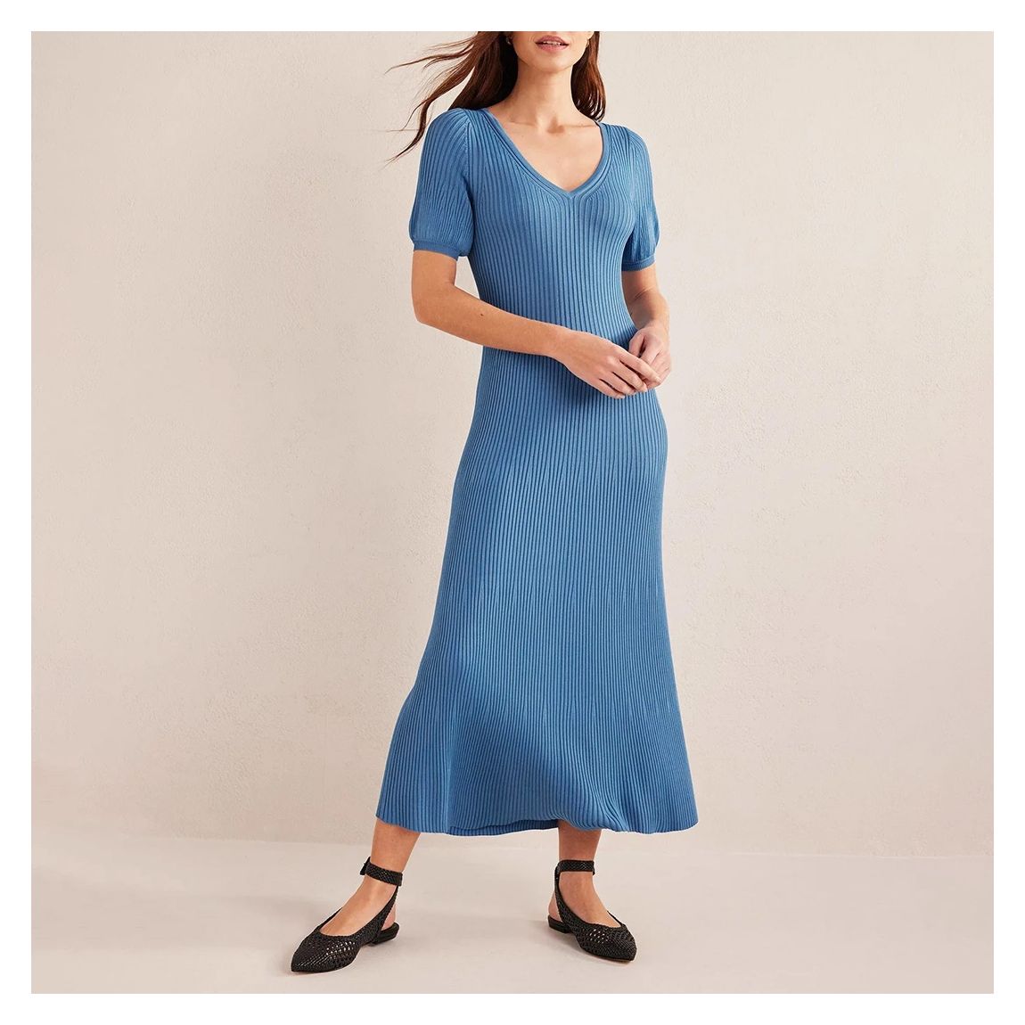 Blue Angled Empire Knitted Dress main product photo