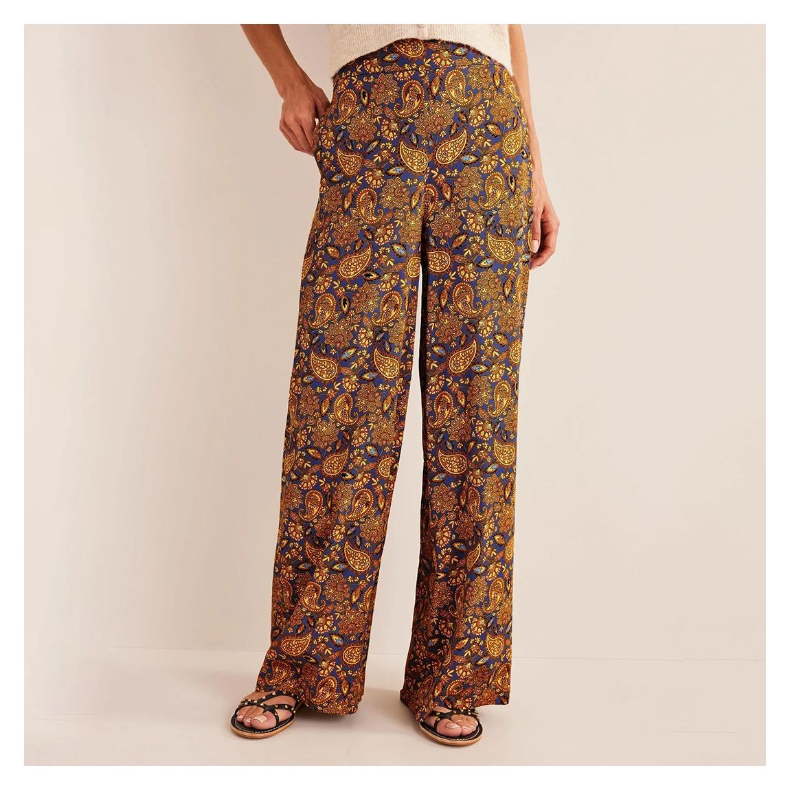 Gold Fluid Wide Trousers main product photo