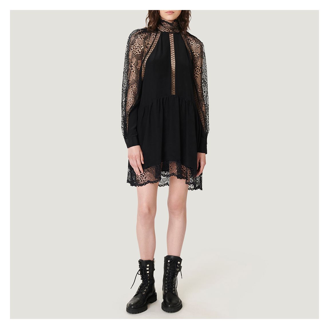 Black Deorro Lace Detail Dress main product photo