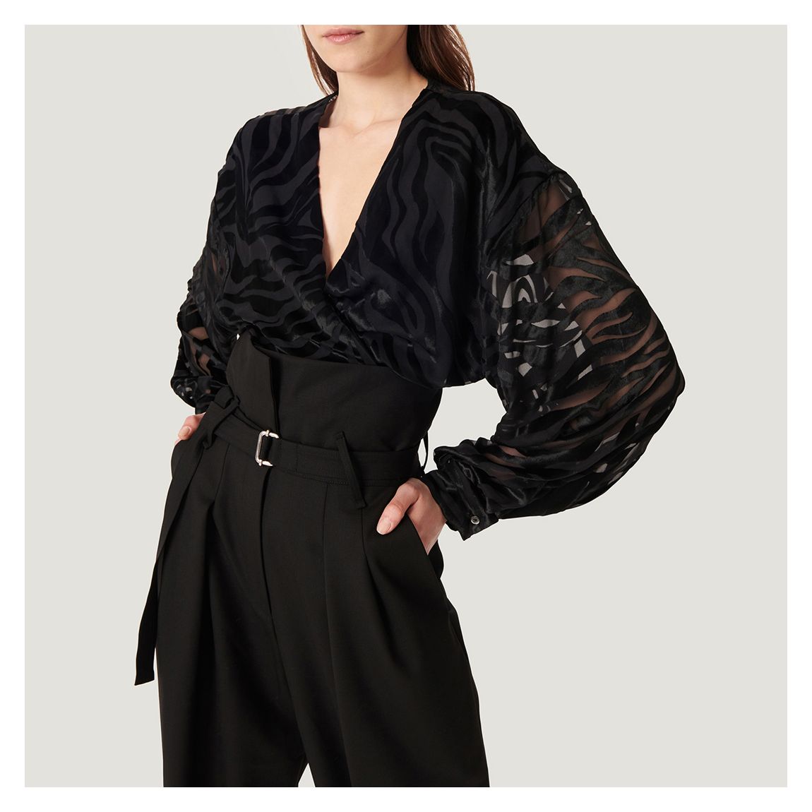 Black Nurat Animal Print Blouse main product photo