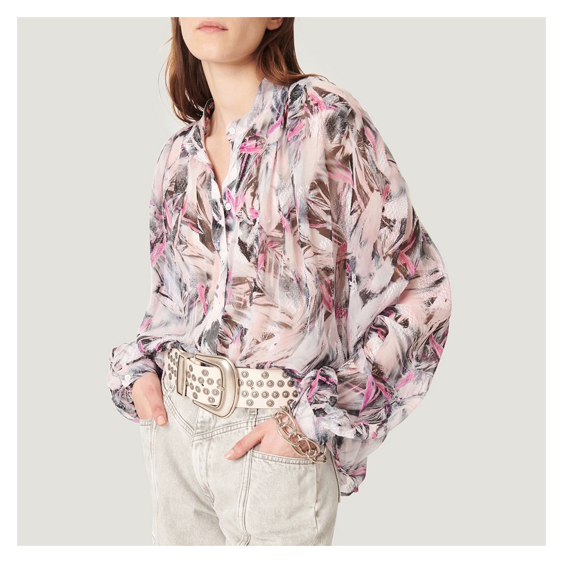 Pink Paulhi Silk Blend Shirt main product photo