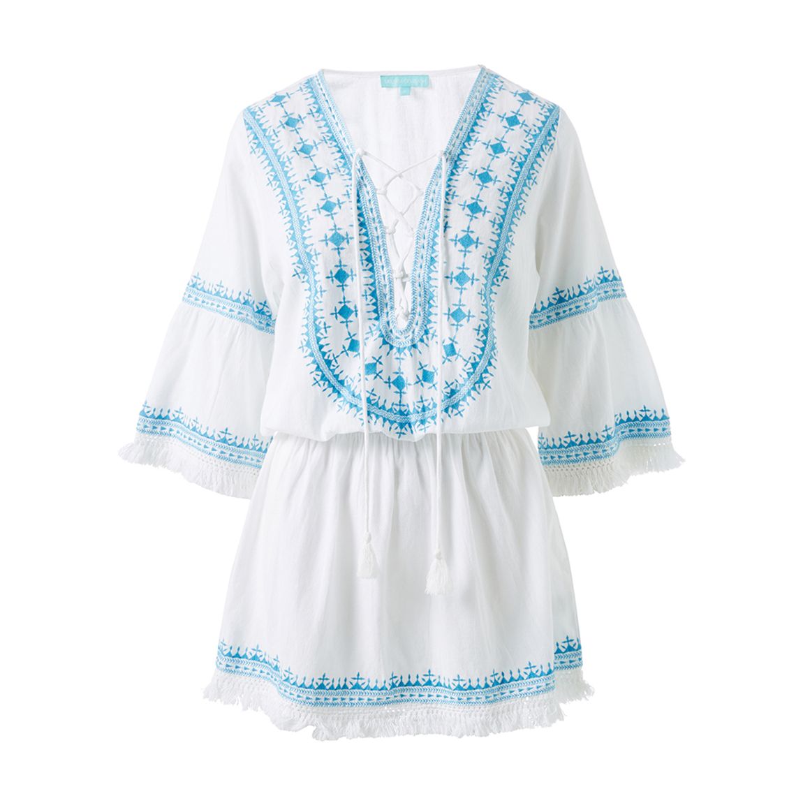 White & Aqua Martina Dress main product photo