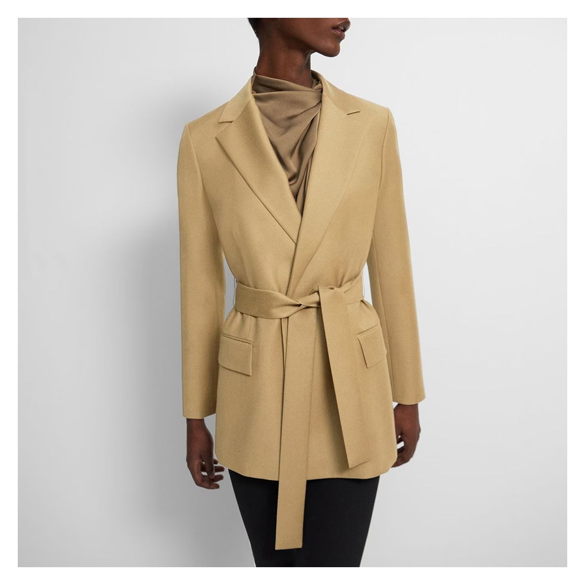 Sand Belted Wool Blazer main product photo