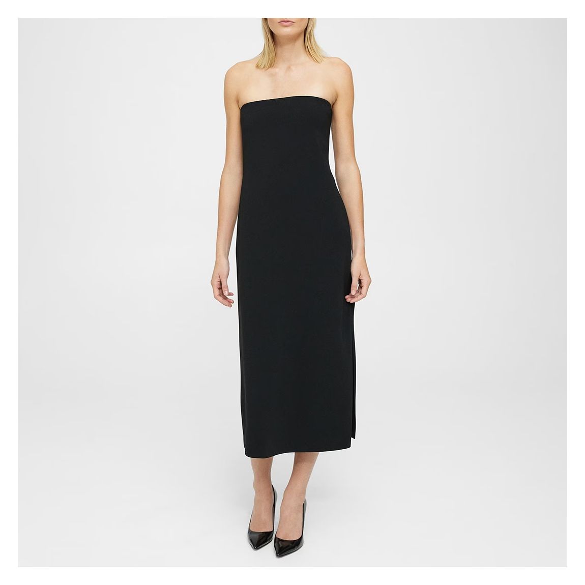 Black Strapless Midi Dress main product photo