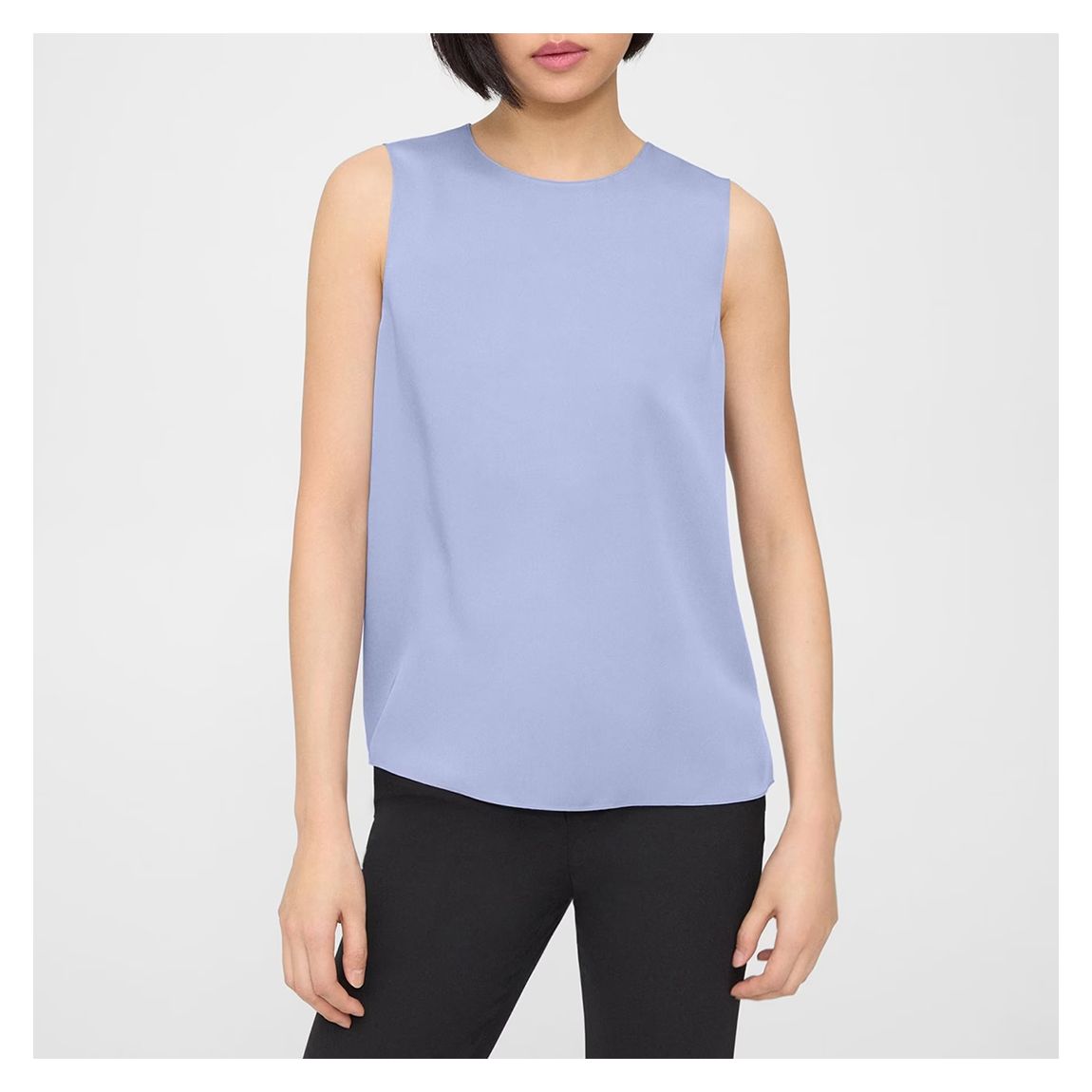 Mid Blue Shell Sleeveless Silk Top main product photo