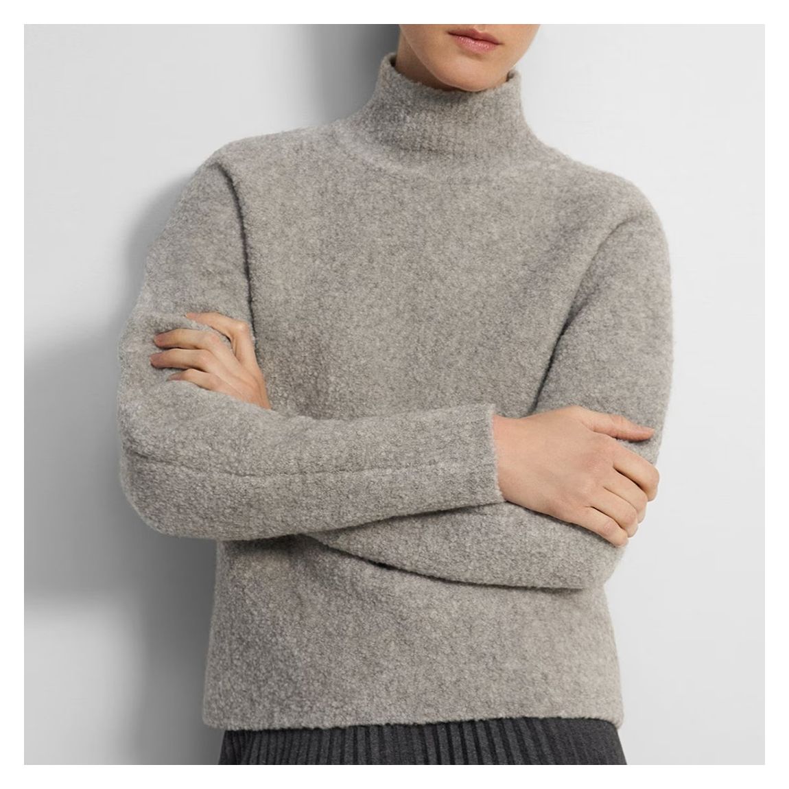 Soft Grey Turtle Neck Wool Blend Jumper main product photo