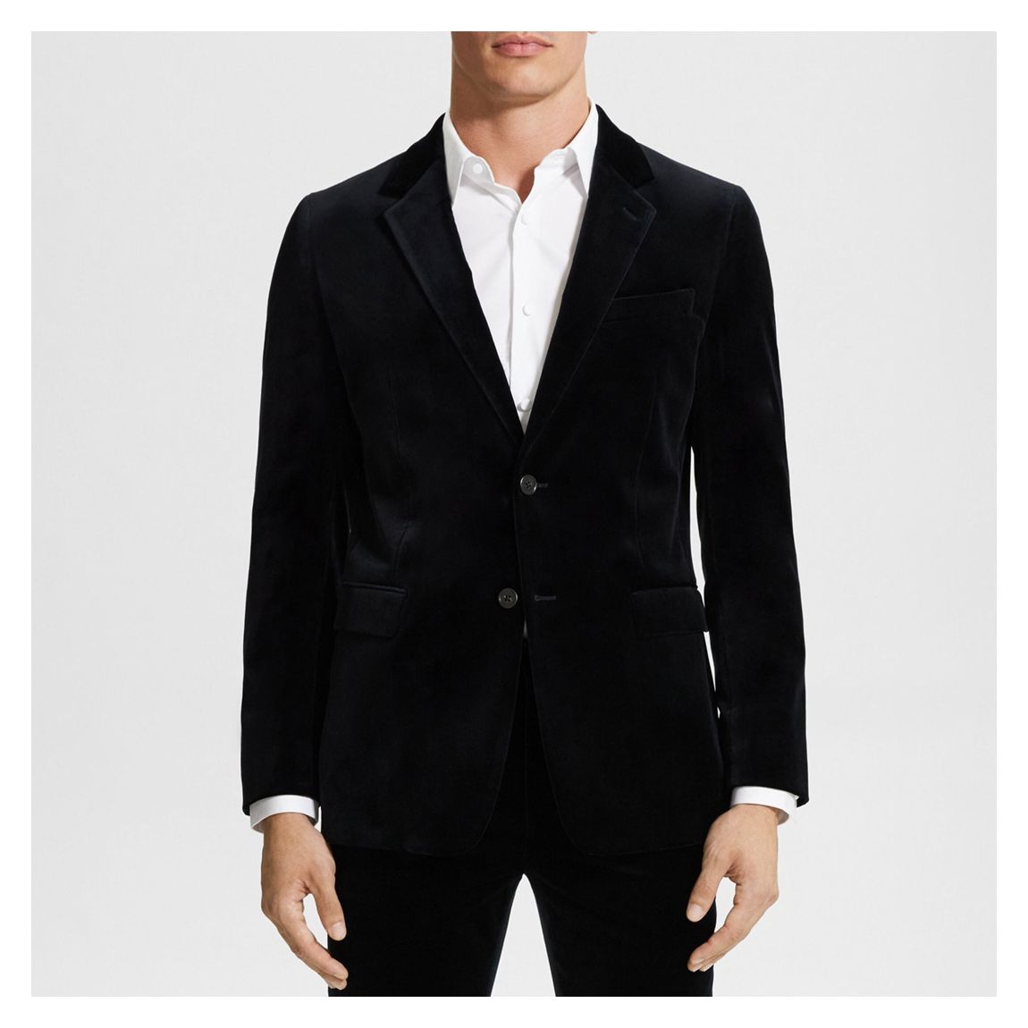 Black Chambers Single Breasted Cotton Blend Blazer main product photo