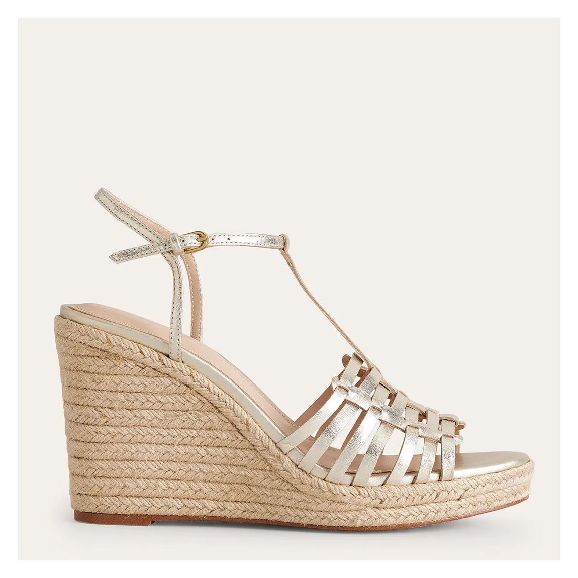 Gold Strappy Espadrille Wedges main product photo