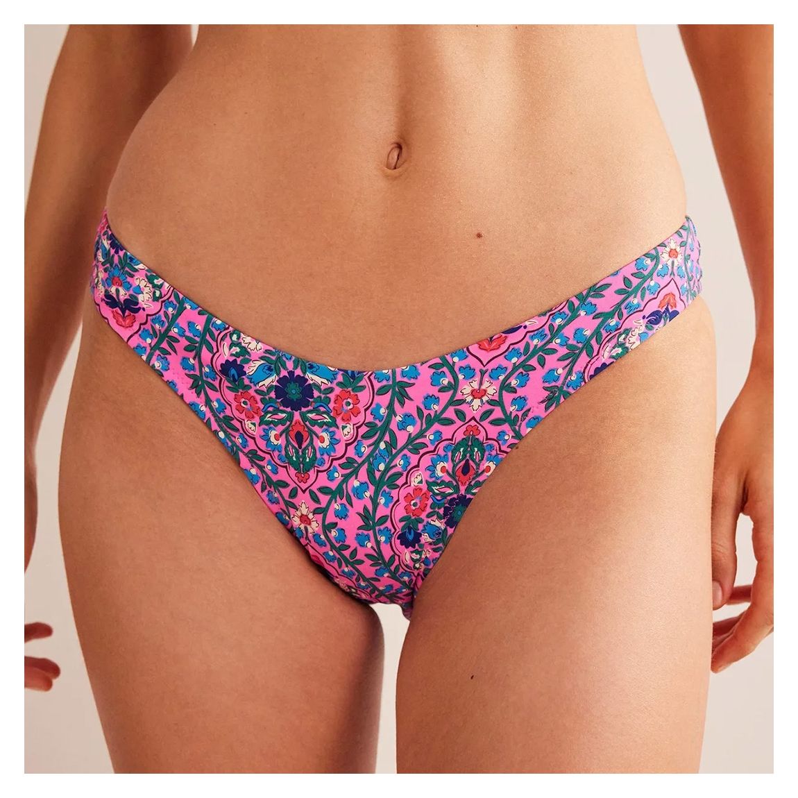 Pink Curved-Top Bikini Bottoms main product photo