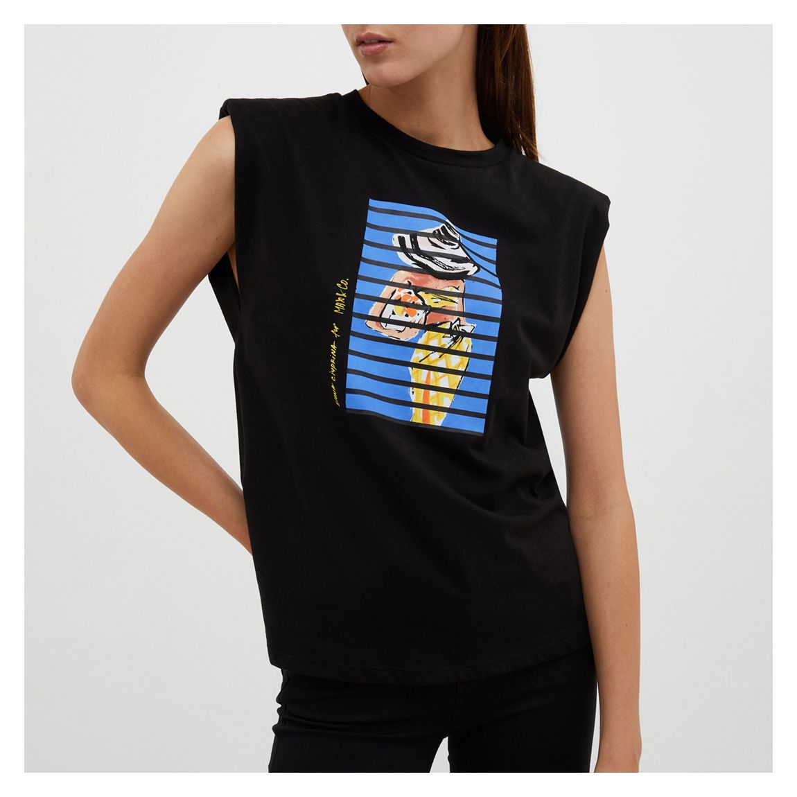 Black Collage Graphic Top main product photo