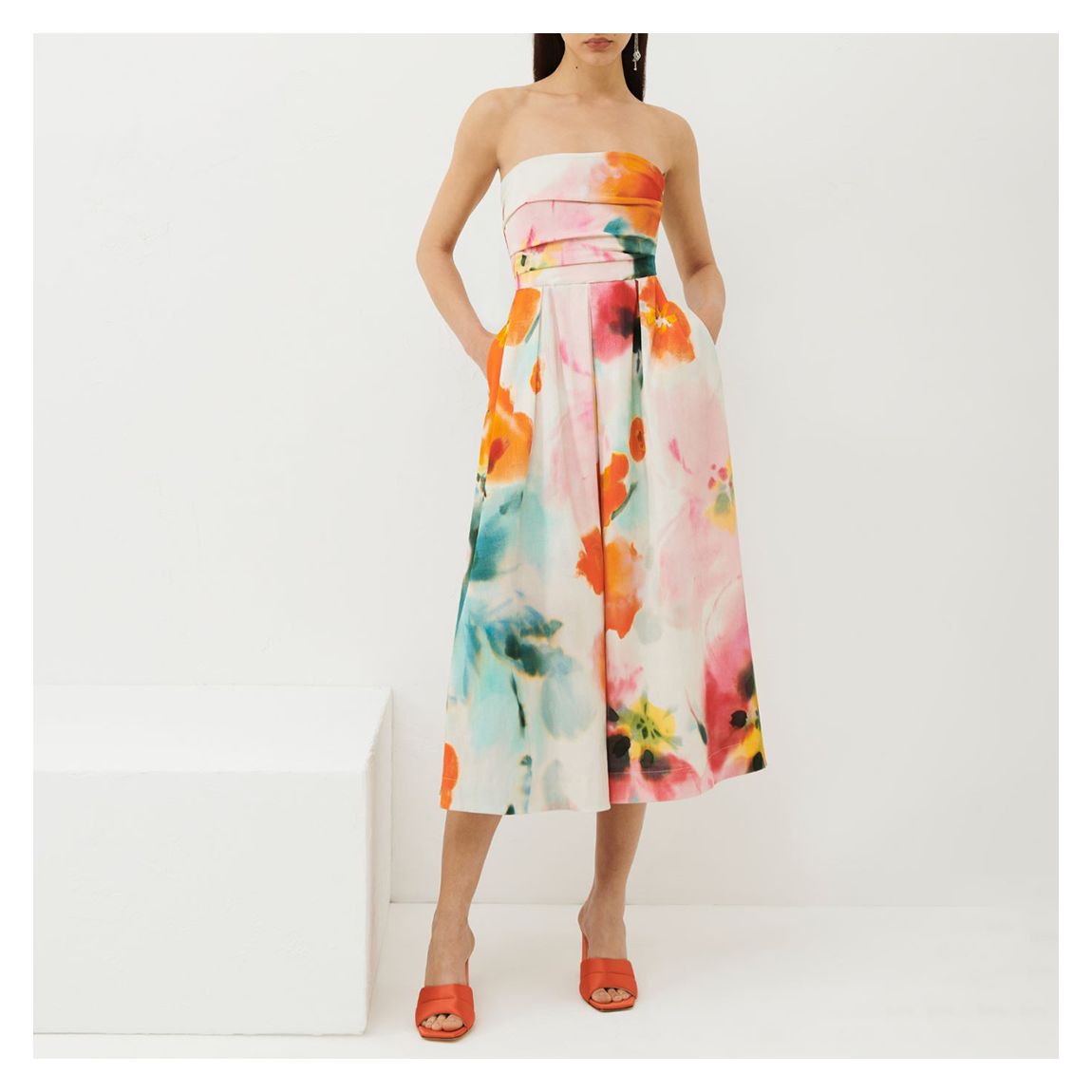 Multi Yunak Cotton Midi Dress main product photo