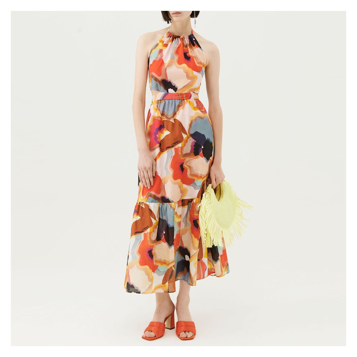 Multi Berger Cotton Silk Blend Dress main product photo
