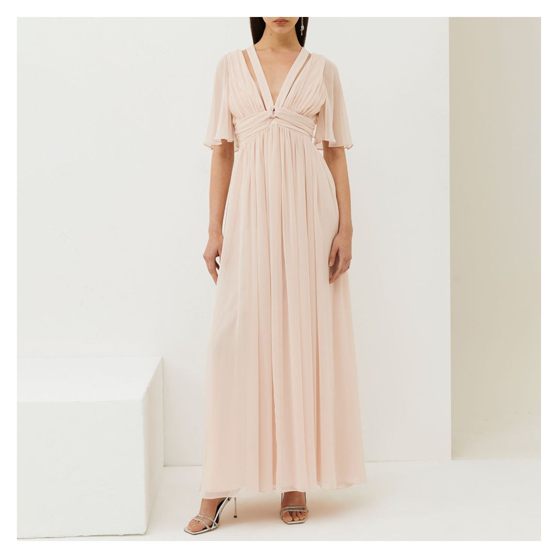 Pink Icona V-Neck Midi Dress main product photo