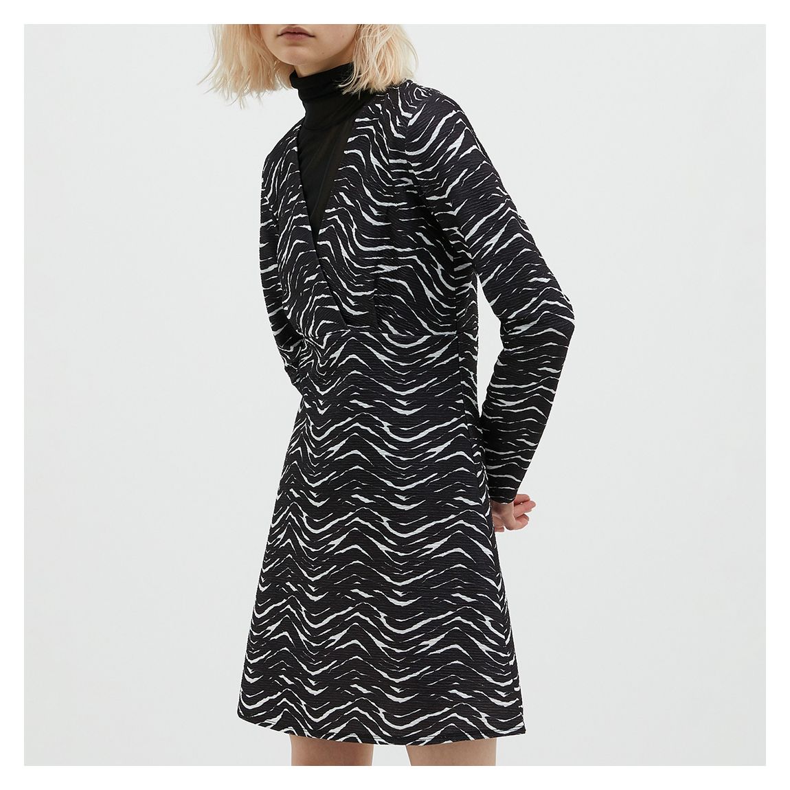 Black Dami Pattern Mini Dress main product photo