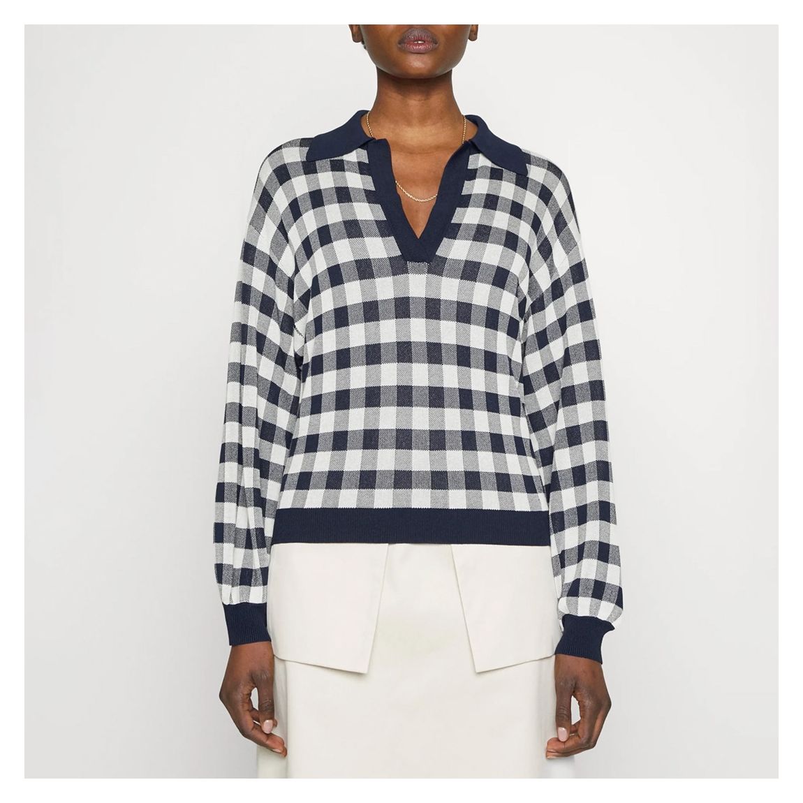Navy/White Plata Knitted Stripe Top main product photo