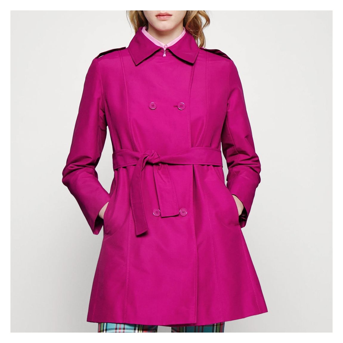 Pink Milove Cotton Blend Trench Coat main product photo