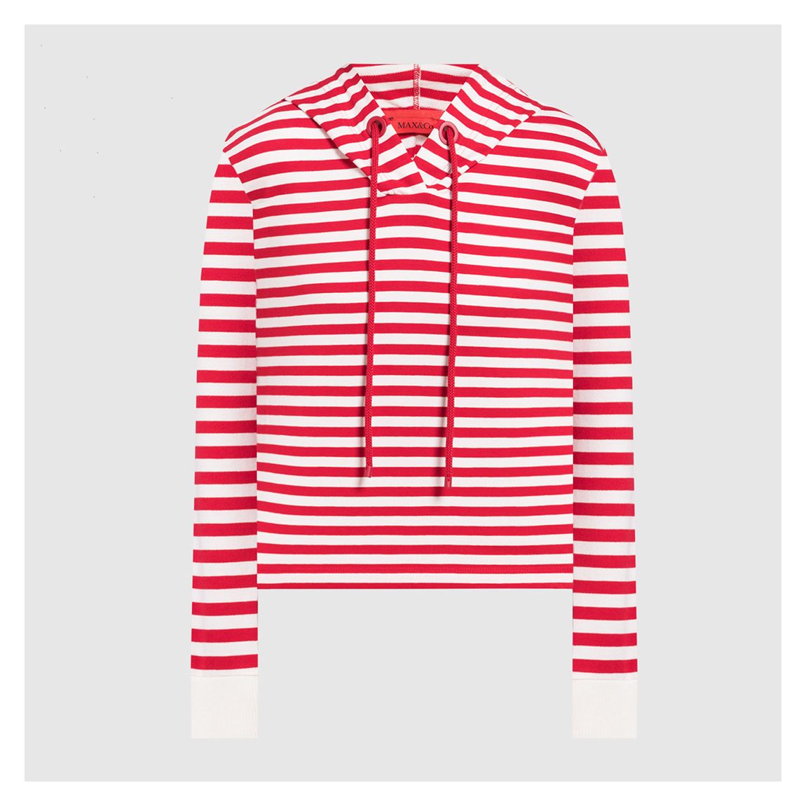 Red/White Cantico Stripe Cotton Hoodie main product photo