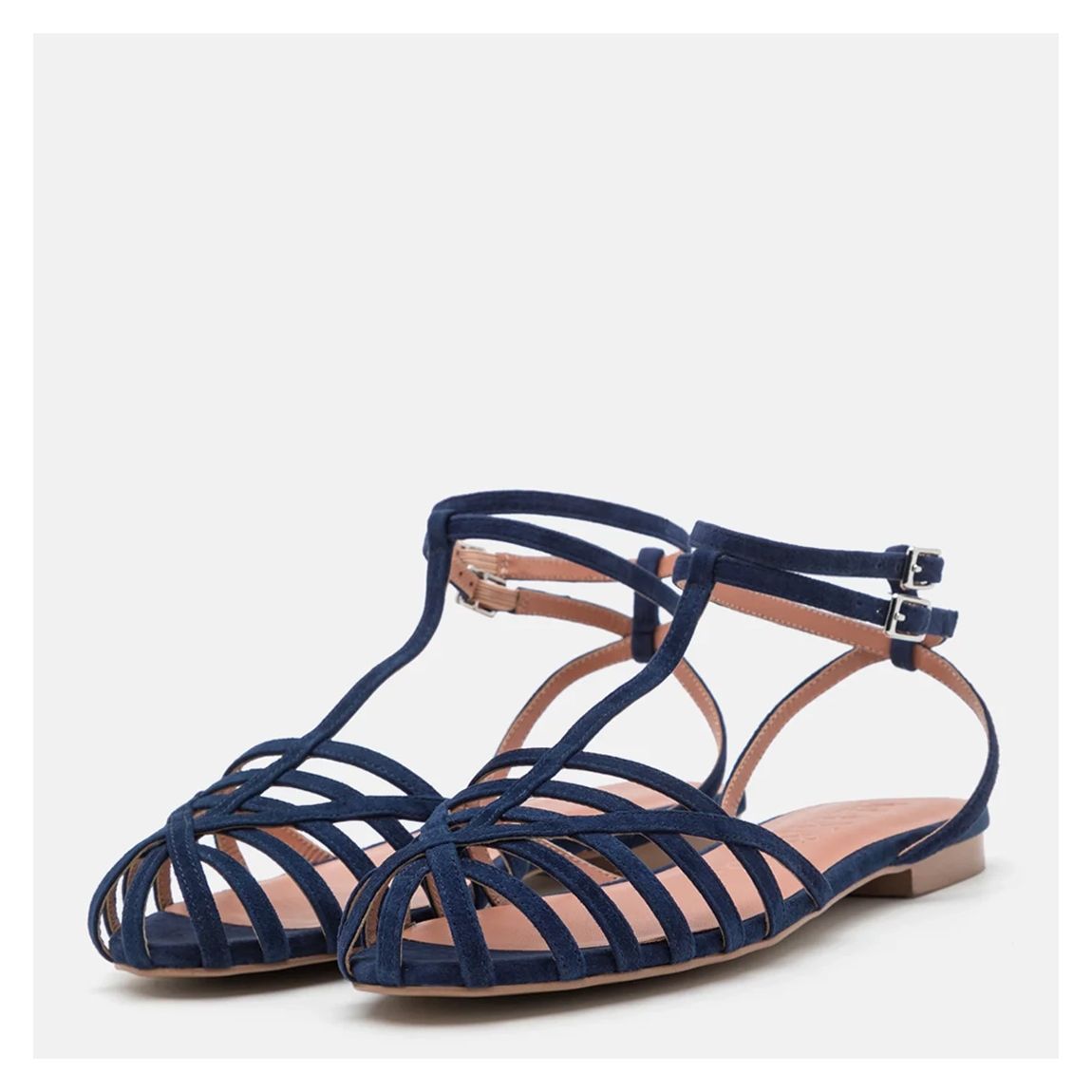 Blue Lila Leather Sandals main product photo