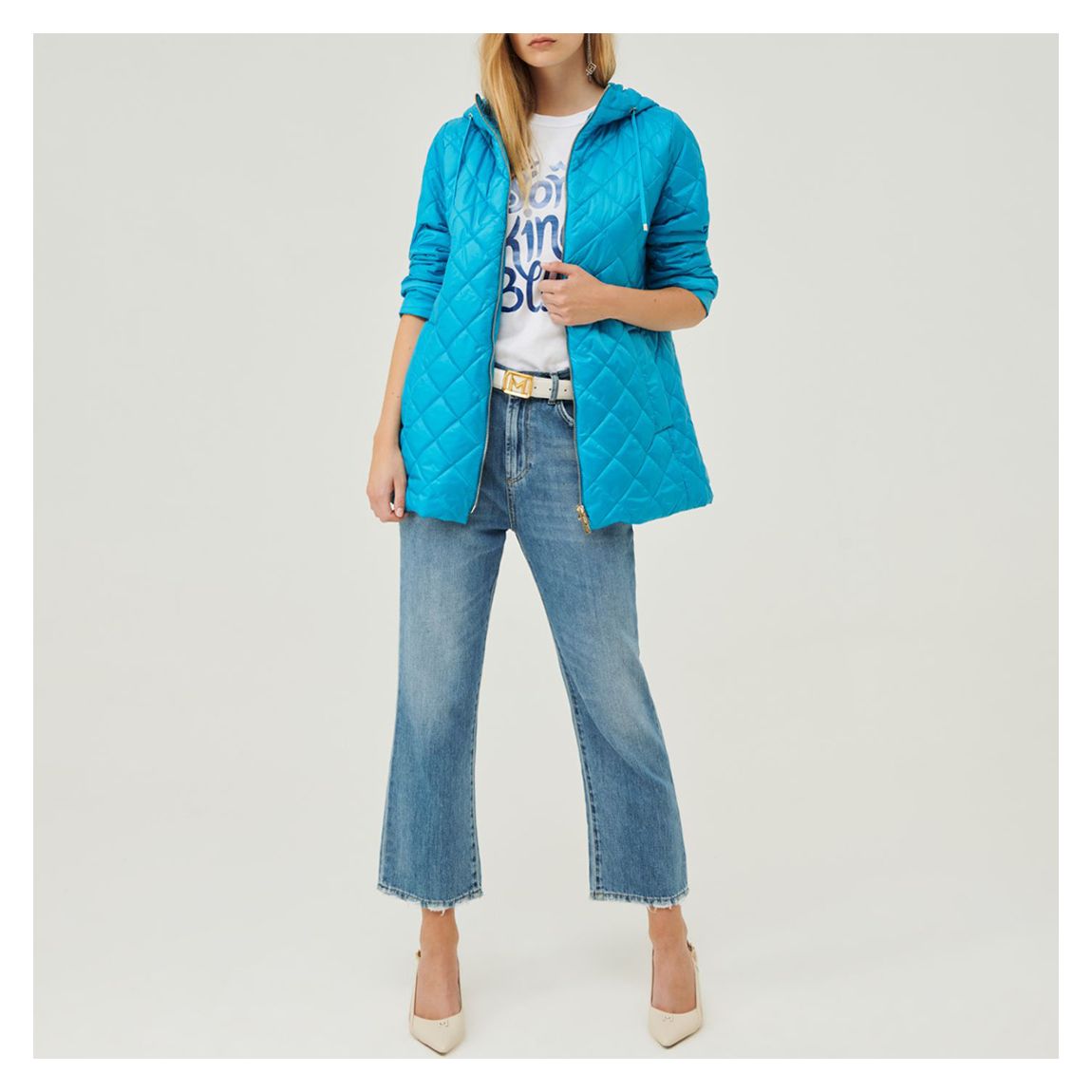 Blue Carrara Quilted Coat main product photo