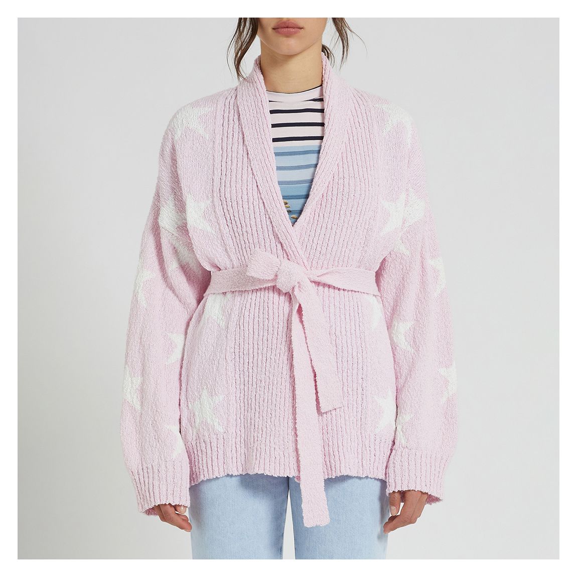 Pink Tolone Cotton Star Cardigan main product photo