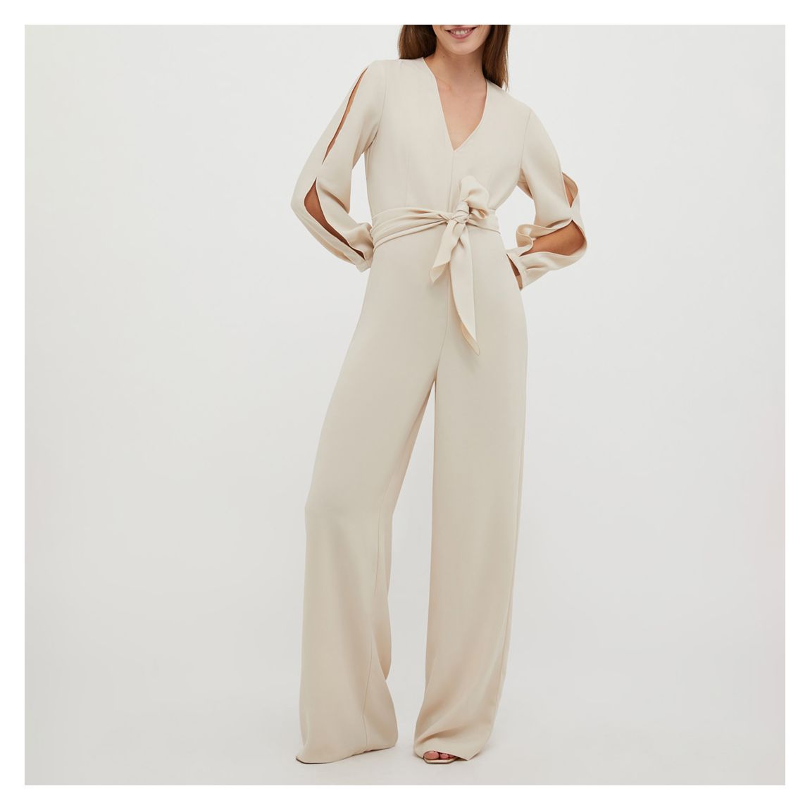 Beige Nunzio Slit Jumpsuit main product photo