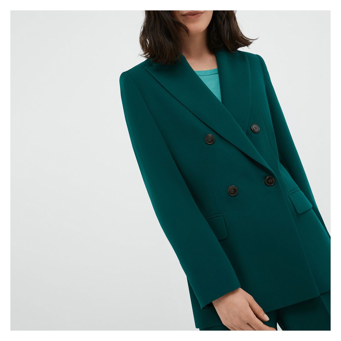 Dark Green Ioboe Double Breasted Blazer main product photo