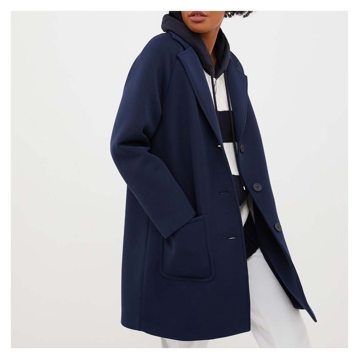 Navy Cedrata Button Coat main product photo