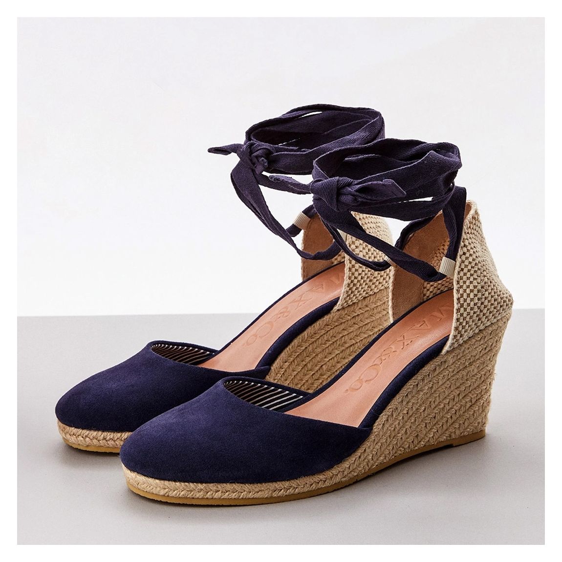 Navy Oklahoma Wedge Tie Heels main product photo