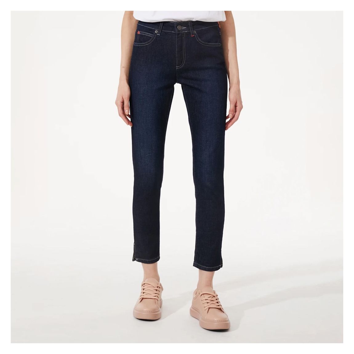 Dark Blue Ipalio Cotton Straight Jeans main product photo