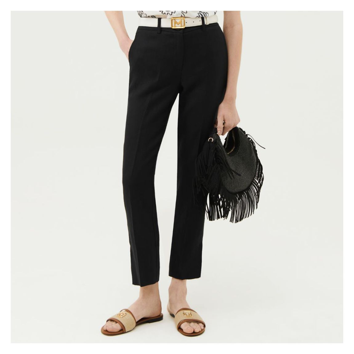 Black Garbata Straight Trousers main product photo