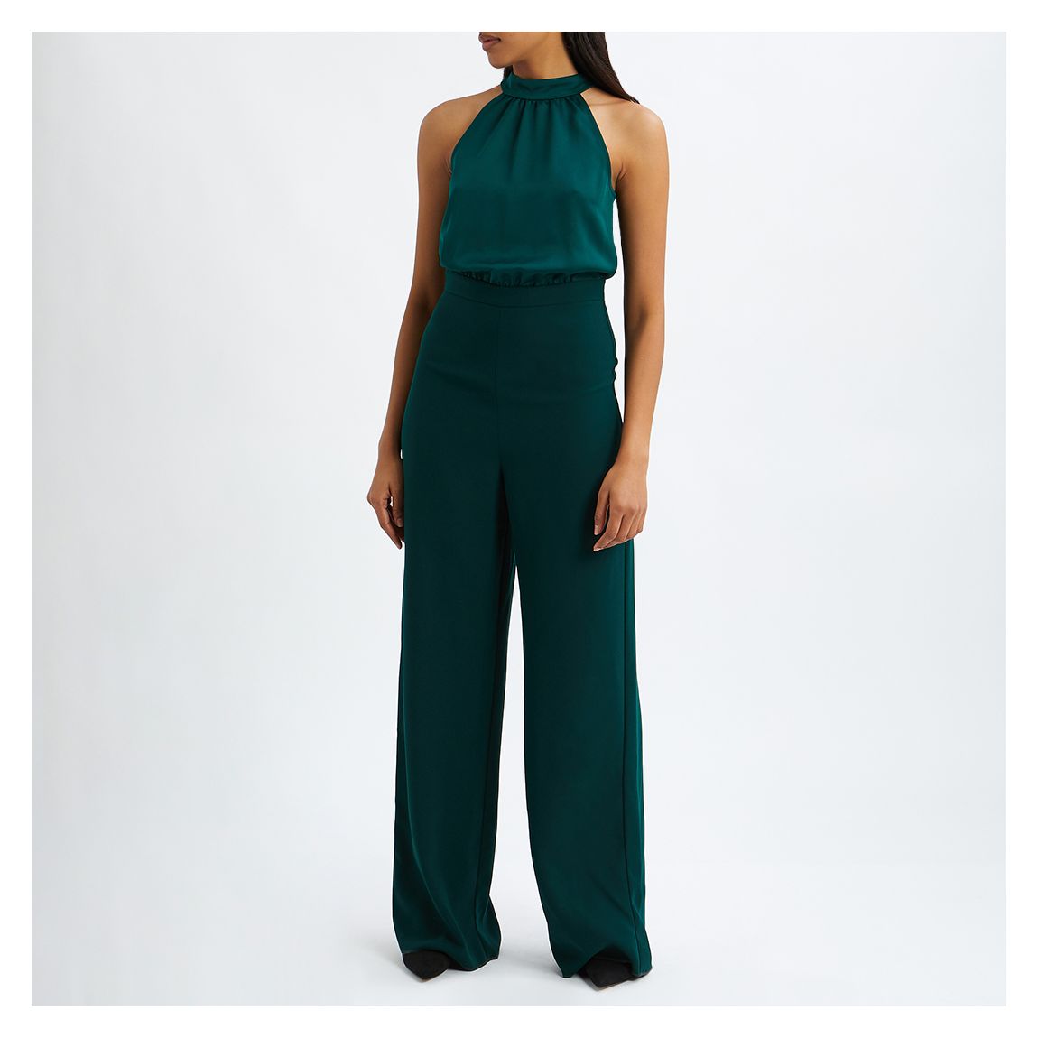 Dark Green Iquando Halter Neck Jumpsuit main product photo