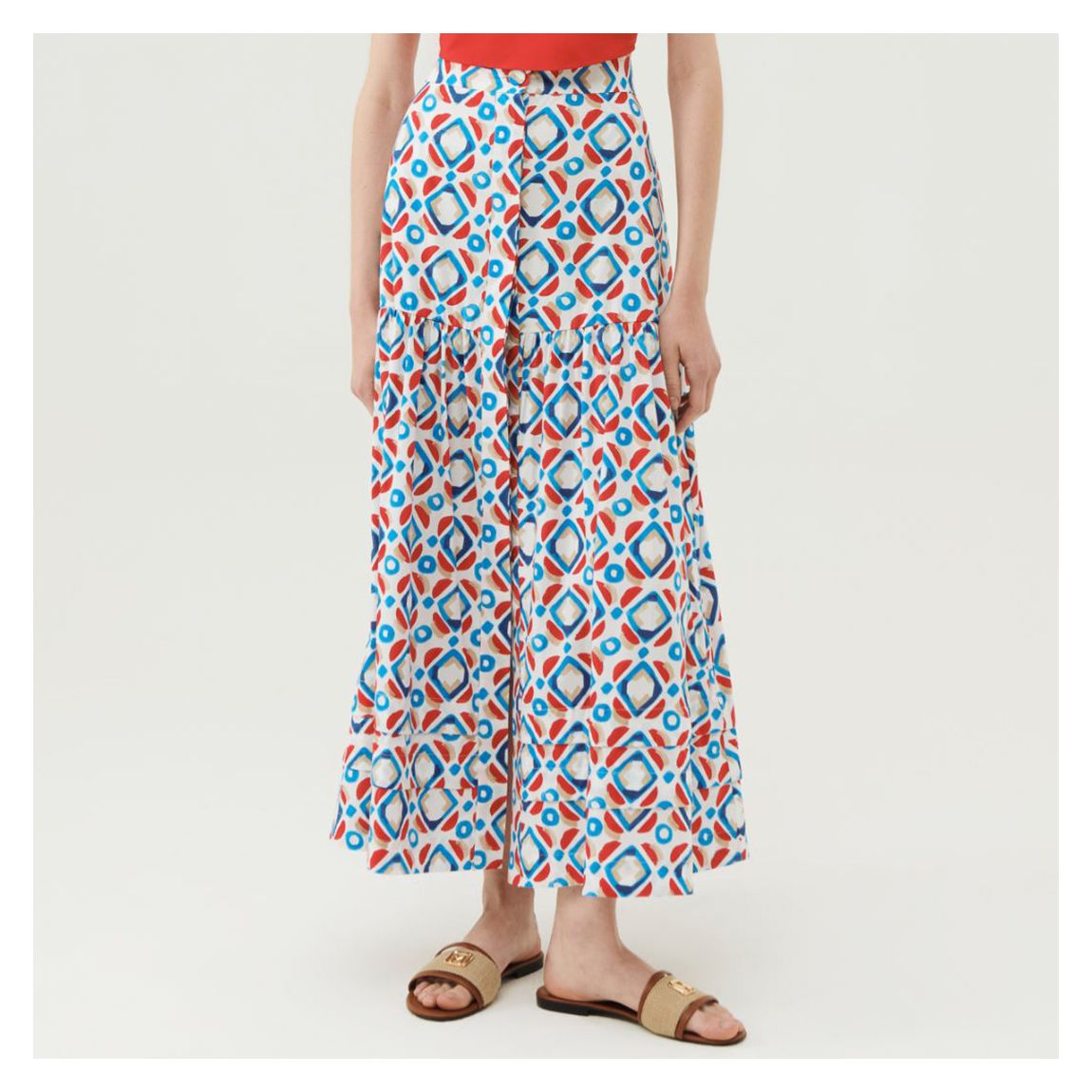 Multi Rodesia Cotton Pattern Skirt main product photo