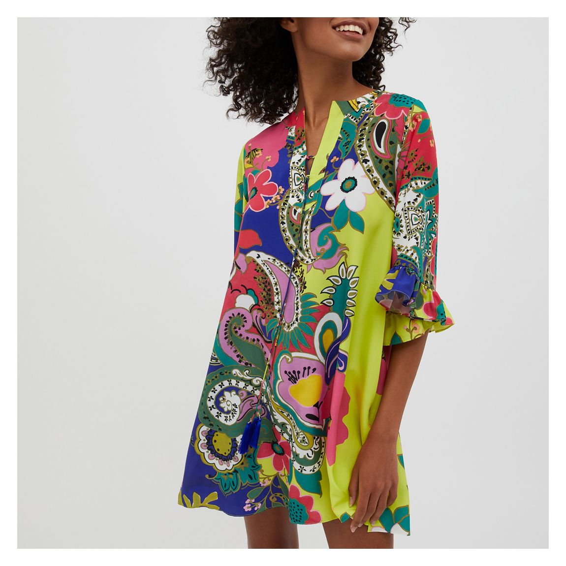 Multi Ossido Pattern Silk Mini Dress main product photo