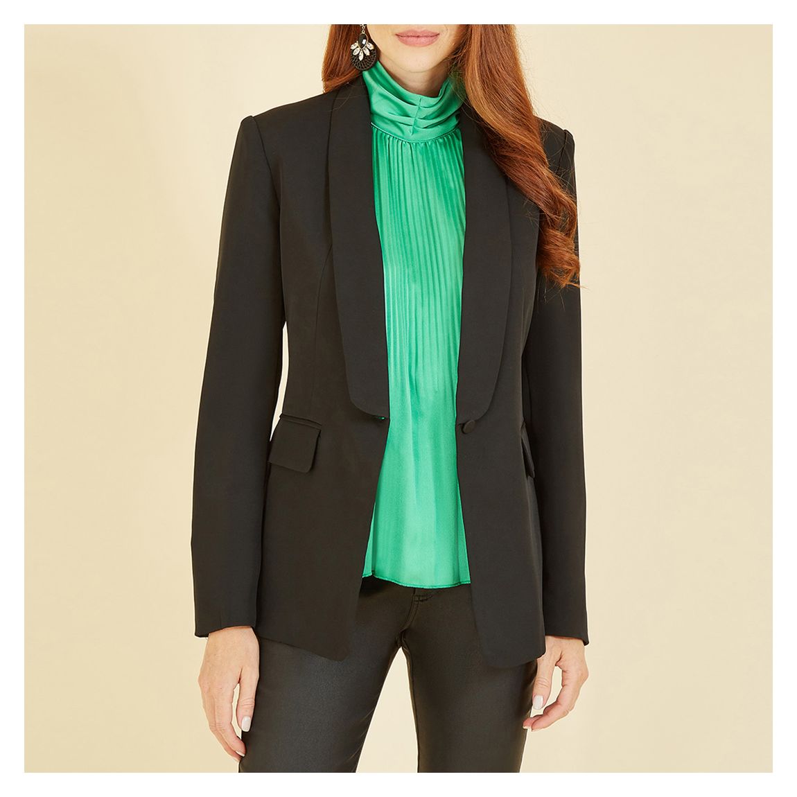 Black Button Blazer main product photo