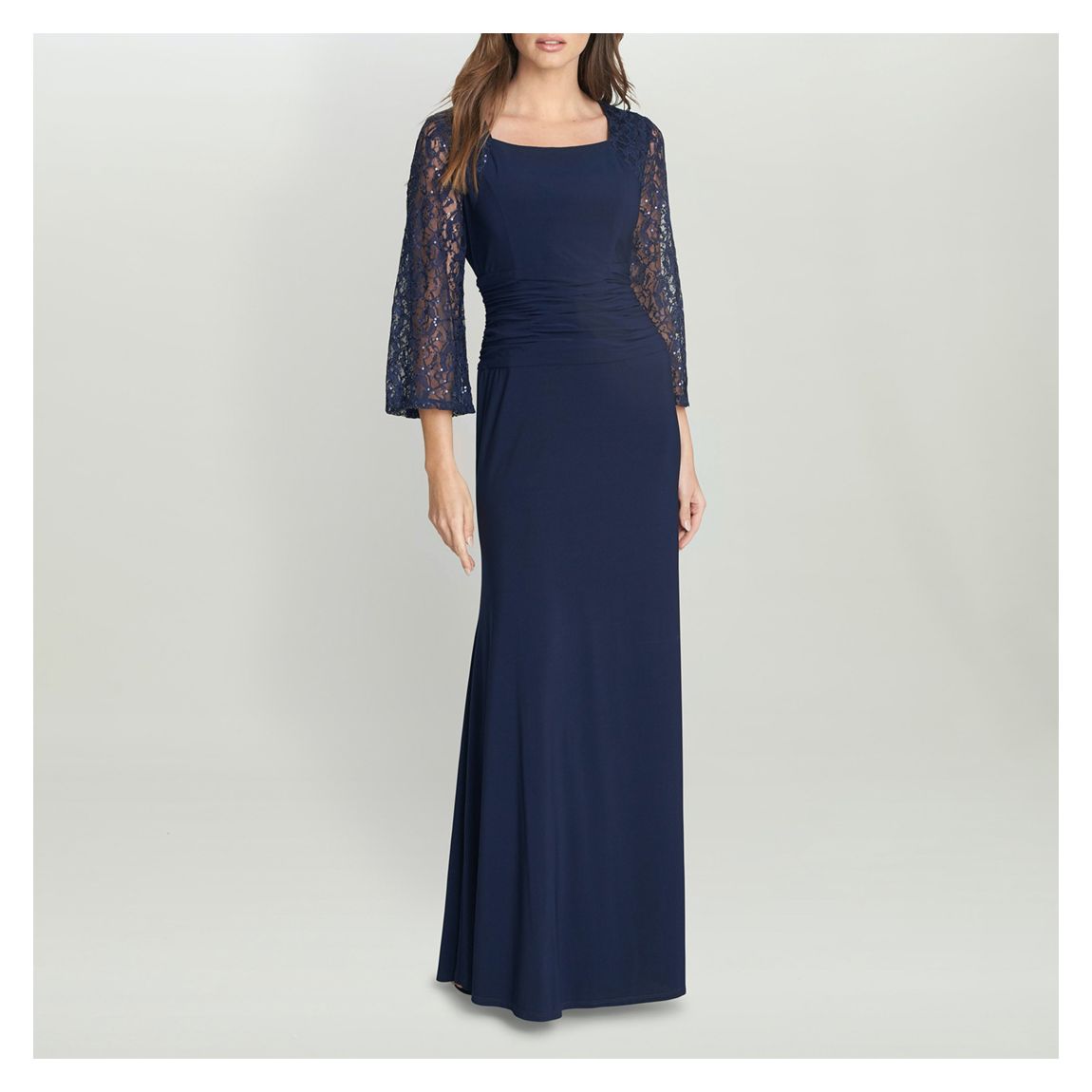 Navy Atalanta Sequin Lace Maxi Dress main product photo