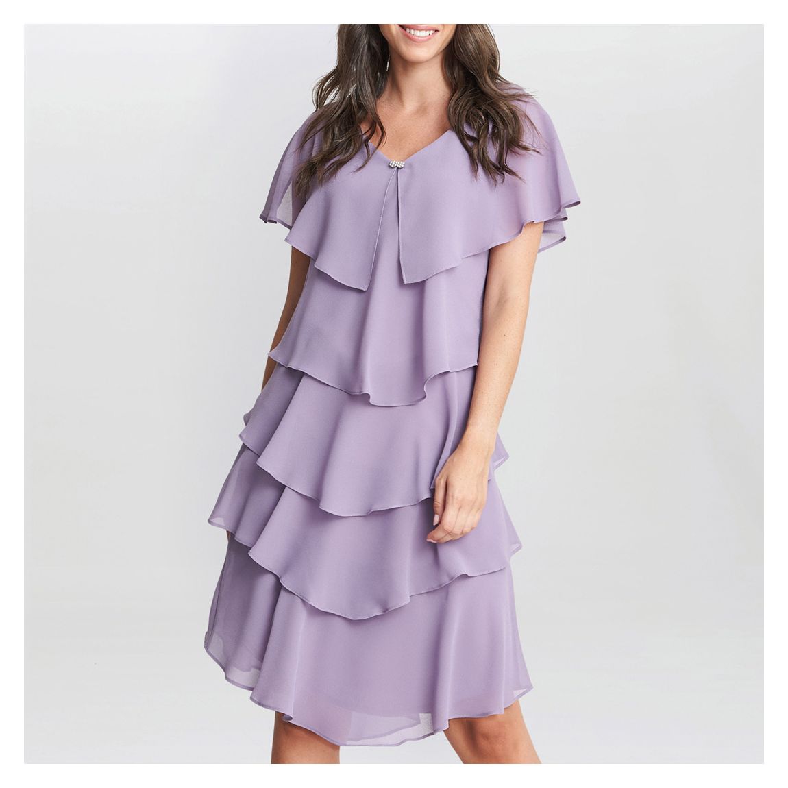 Lilac Bella Georgette Tiered Dress main product photo