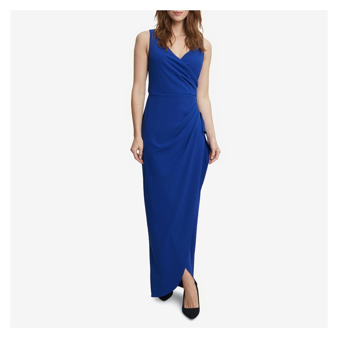 Blue Neena V Neck Tulip Maxi Dress main product photo