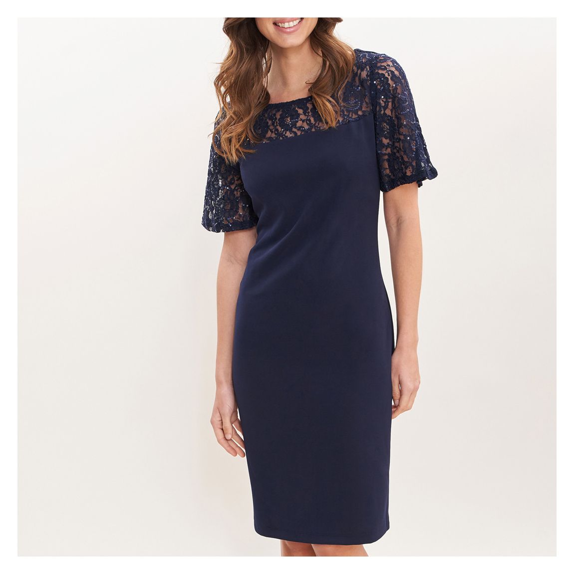 Navy Imola Lace Cocktail Dress main product photo