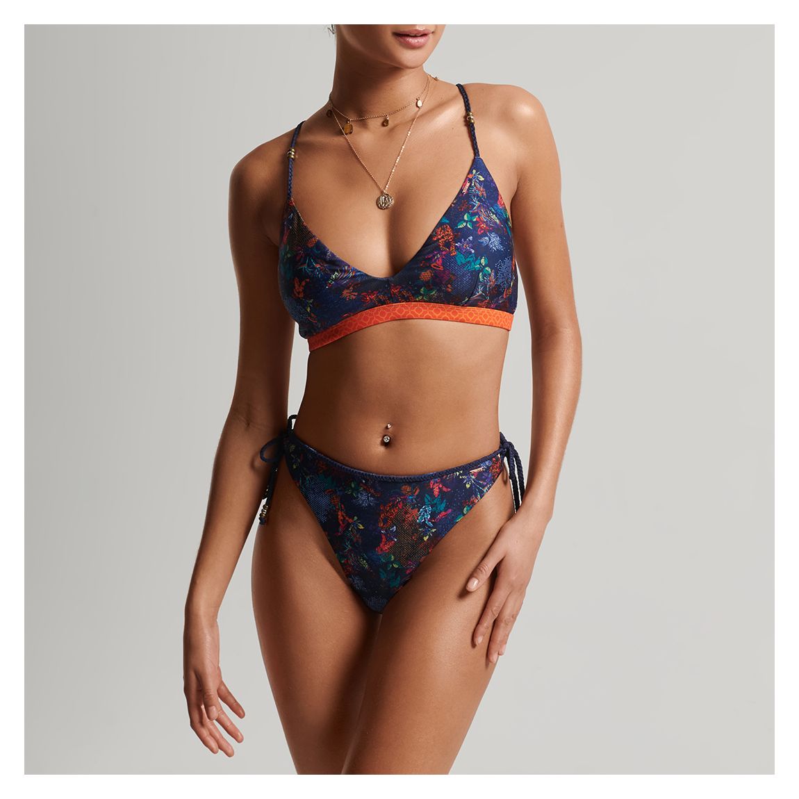Navy Vintage Tropic Bikini Brief main product photo