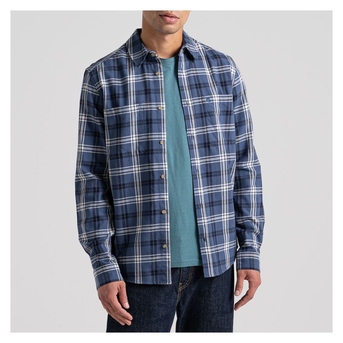 Navy Check Lonbard Shirt main product photo