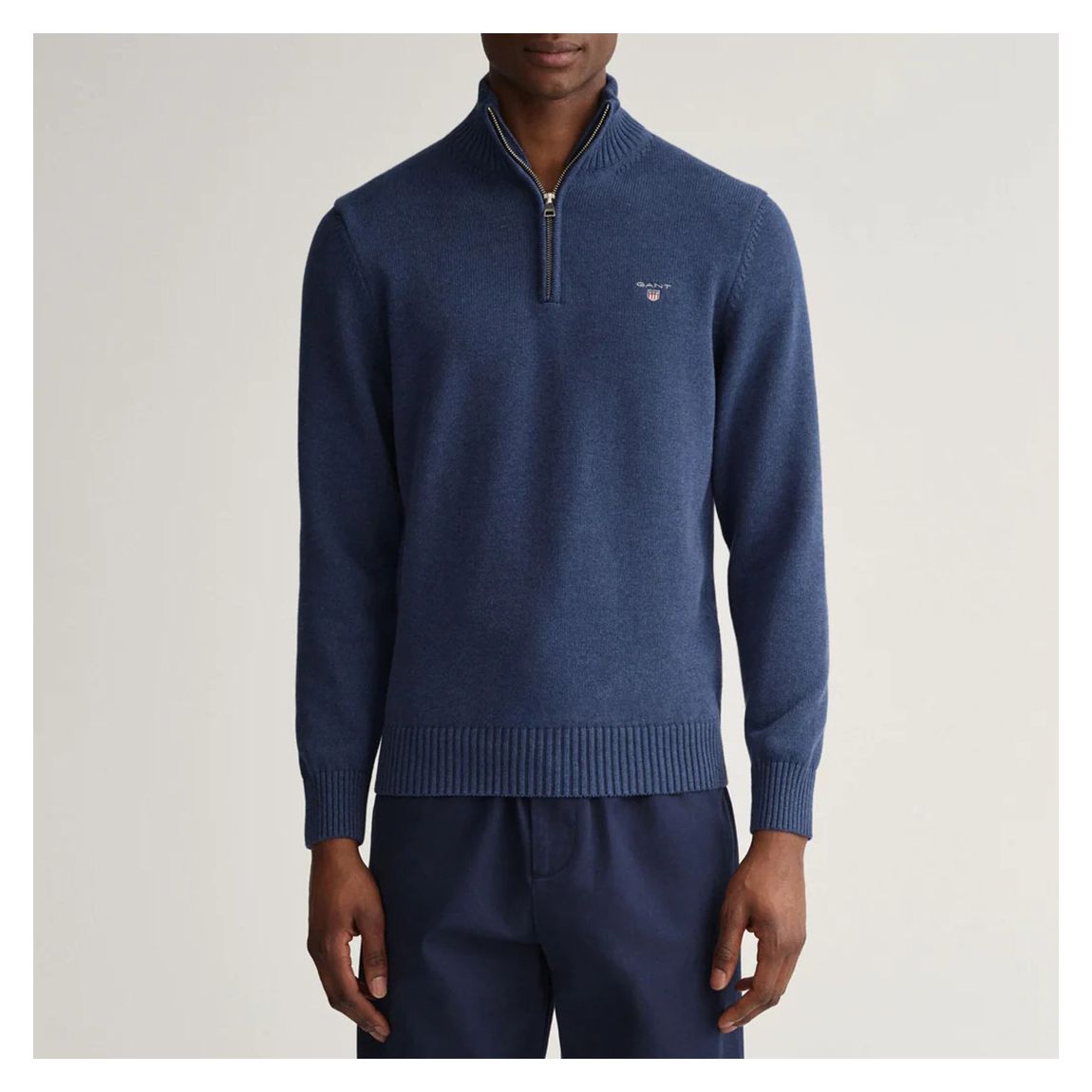 Navy Cotton Half Zip Jumper main product photo