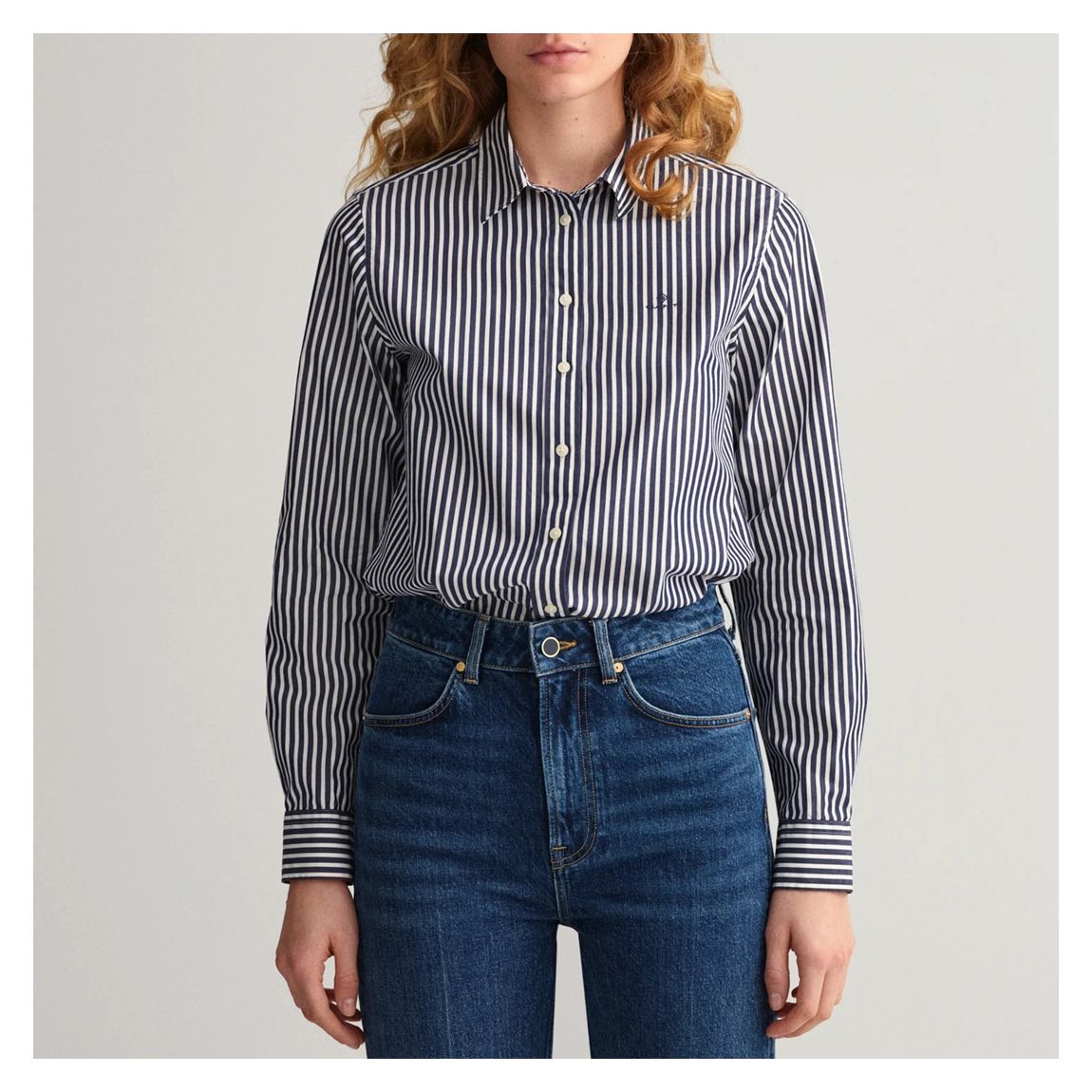 Navy Broadcloth Striped Shirt main product photo