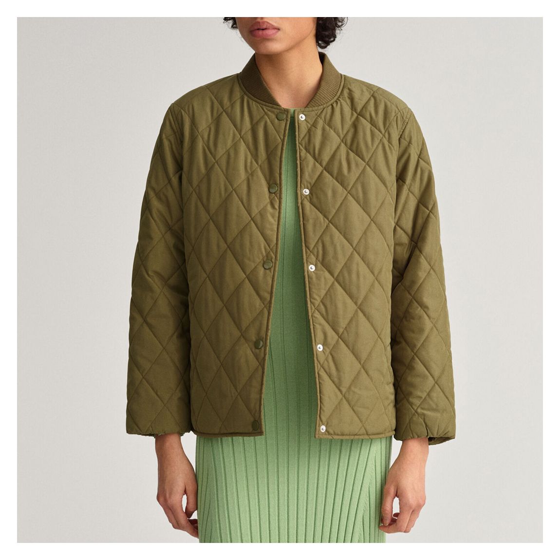 Khaki Quilted Jacket main product photo