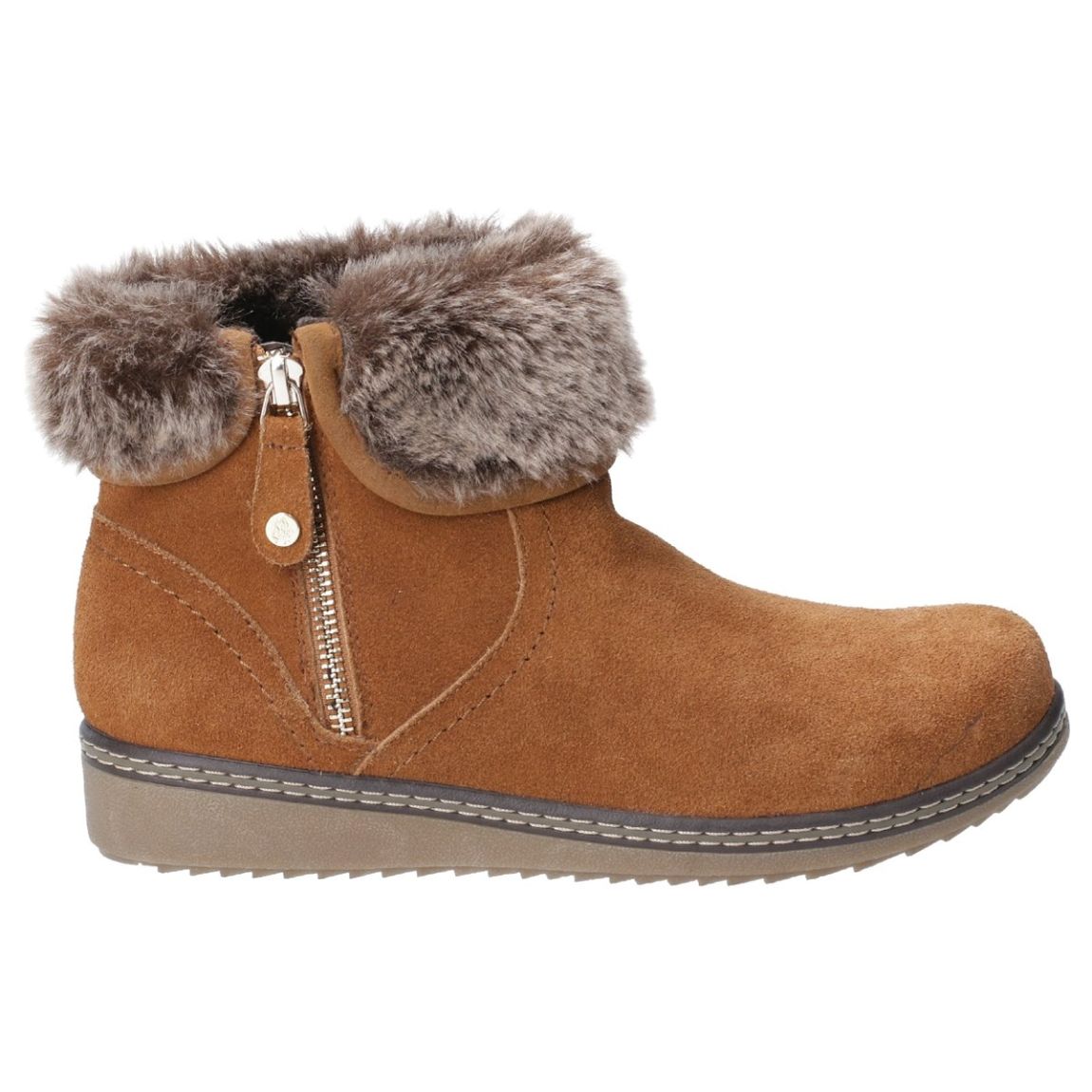 Women's Tan Penny Heeled Ankle Boots main product photo
