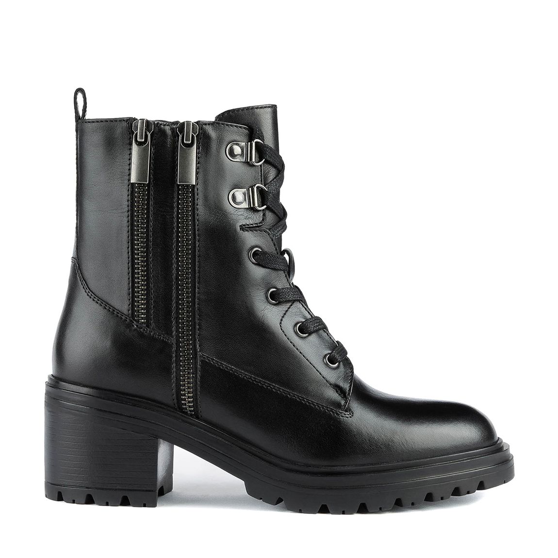 Black Leather Damiana Ankle Boot main product photo